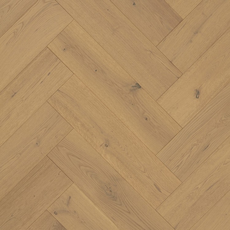 Heartwood Oak Herringbone Creme Brushed and Matt Lacquered