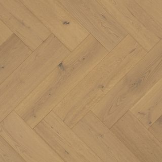 Heartwood Oak Herringbone Creme Brushed and Matt Lacquered