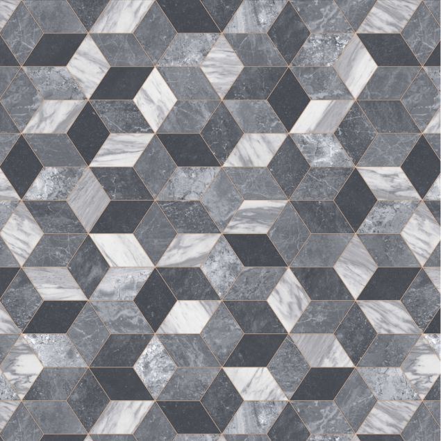 Encanto Prism Grey Vinyl Flooring, Grey Geometric Vinyl Flooring