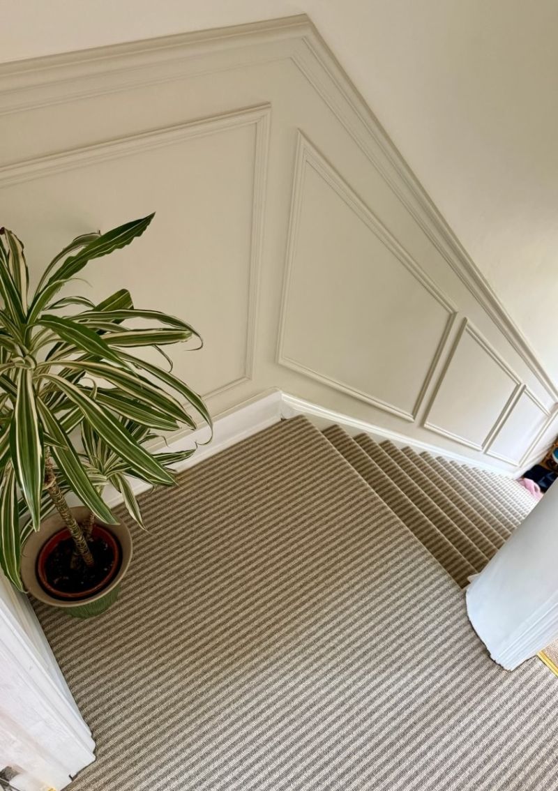 Lerwick Carpet in Stone Cream Stripe