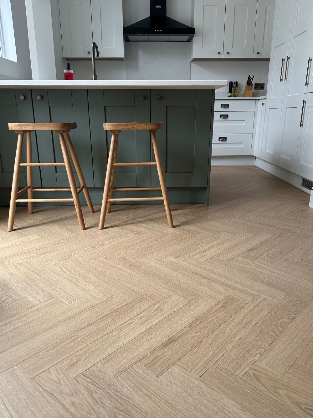 Sakura Herringbone - Genus Beige Kitchen